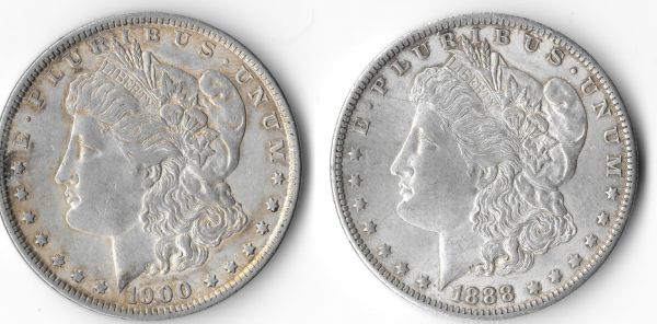 1888-&-1900-Silver-Dollars